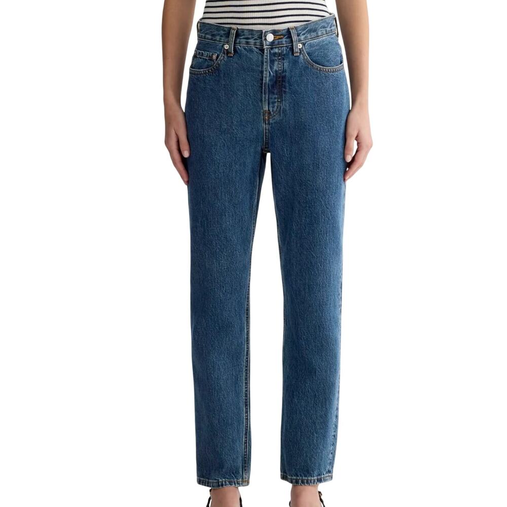 Everlane 90s Cheeky Straight Medium Wash Button Fly Everyday Basic Denim Jeans